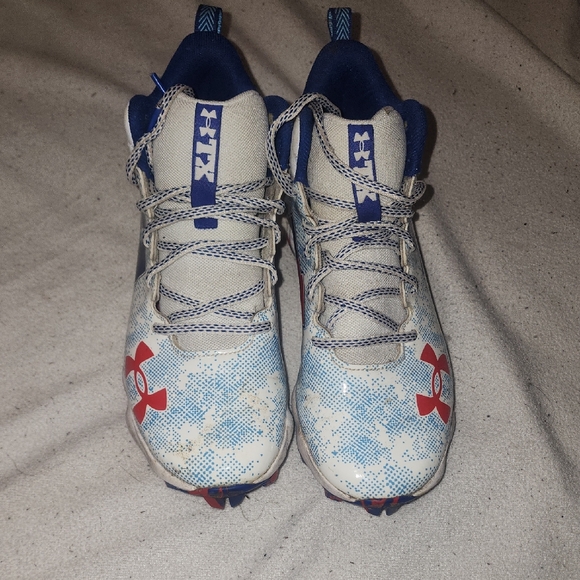 Under Armour Kids' White and Red Sneakers - Picture 1 of 5